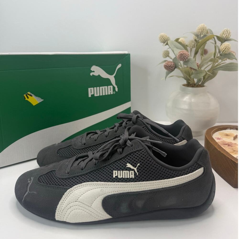 Puma Speedcat Mesh Sneakers Dusky Gray/Warm White Men 10.5 Tried On